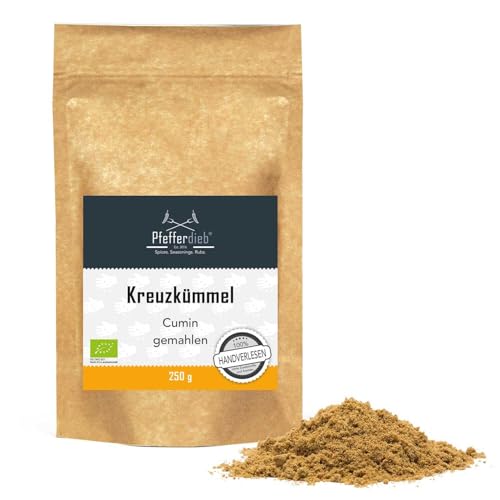 Kreuzkümmel BIO, Kumin Gewürz, handgepflückt, frisch gemahlen, Cumin Pulver, 250g - Pfefferdieb® von Pfefferdieb