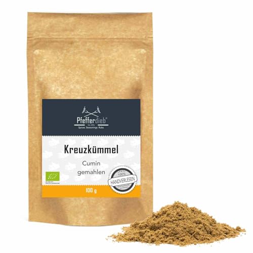 Kreuzkümmel BIO, Kumin Gewürz, handgepflückt, frisch gemahlen, Cumin Pulver, 100g - Pfefferdieb® von Pfefferdieb