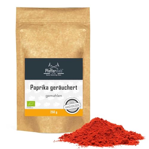 Paprika geräuchert, gemahlen, Paprikapulver Premium BIO-Qualität, handverlesen, 250g - Pfefferdieb® von Pfefferdieb