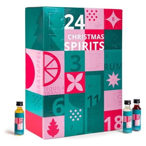 Spirituosen & Likör Adventskalender 2024 "Christmas Spirits" | 24 versch. Spezialitäten Likör, Obstbrand, Edelbrände, Rum | 24 x 20ml Tasting Probier Set von Pfefferdieb