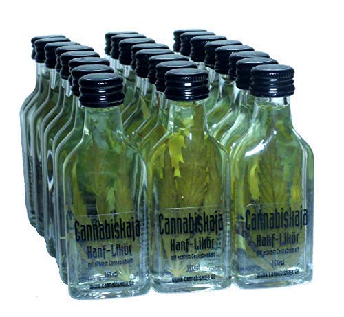 Pfiffig-Wohnen Hanf Likör mit Blatt in Cannabis Style Cannabiskaja Klopfer 20ml Likör 16% - 24 Stück Pfiffig-Wohnen Hanf Likör mit Blatt in Cannabis Style Cannabiskaja Klopfer 20ml Likör 16% - 24 Stück von Pfiffig-Wohnen