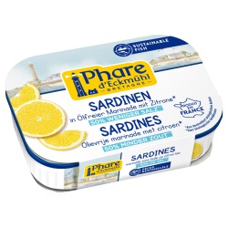 Sardinen in Olivenöl mit Zitrone, salzreduziert von Phare dEckmühl