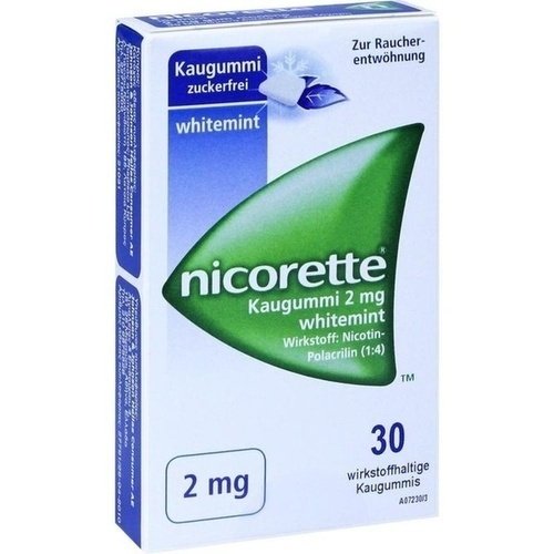 NICORETTE Kaugummi 2 mg whitemint 30 St von Pharma Gerke Arzneimittelvertriebs GmbH