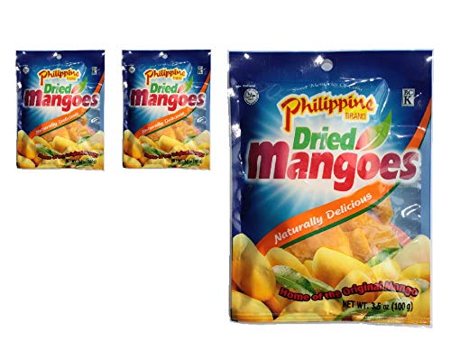 Getrocknete Mango in Streifen Philippinen, 3er Pack (3 x 100 g) von Philippine Brand - Philippinen