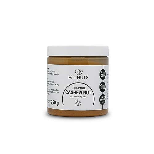 Pi-nuts Cashewmus 100% - ohne Zusatzstoffe, Konservierungsmittel - Cashewnusscreme aus gerösteten und geschälten Cashewnüssen - Zum Backen, Desserts und Frühstück - 250 g Pi-nuts Cashewmus 100% - ohne Zusatzstoffe, Konservierungsmittel - Cashewnusscreme aus gerösteten und geschälten Cashewnüssen - Zum Backen, Desserts und Frühstück - 250 g von Pi-NUTS