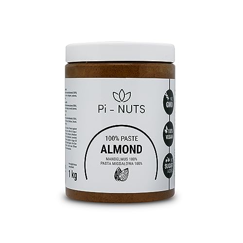 Pi-nuts Mandelpaste 100% - ohne Zusatzstoffe, Konservierungsmittel - Mandelcreme aus gerösteten und geschälten Mandeln - Mandelmus Zum Backen, Desserts und Frühstück - 1 kg Pi-nuts Mandelpaste 100% - ohne Zusatzstoffe, Konservierungsmittel - Mandelcreme aus gerösteten und geschälten Mandeln - Mandelmus Zum Backen, Desserts und Frühstück - 1 kg von Pi-NUTS