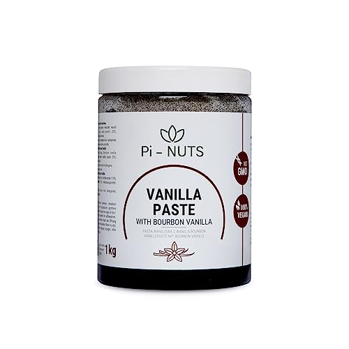 Pi-nuts Vanille Paste -aus Bourbon-Vanillebohnen und Vanilla Extract - Intensives Vanille Aroma - Glutenfrei, keine Konservierungsstoffe - Zum Backen und Desserts - 1 kg Pi-nuts Vanille Paste -aus Bourbon-Vanillebohnen und Vanilla Extract - Intensives Vanille Aroma - Glutenfrei, keine Konservierungsstoffe - Zum Backen und Desserts - 1 kg von Pi-NUTS