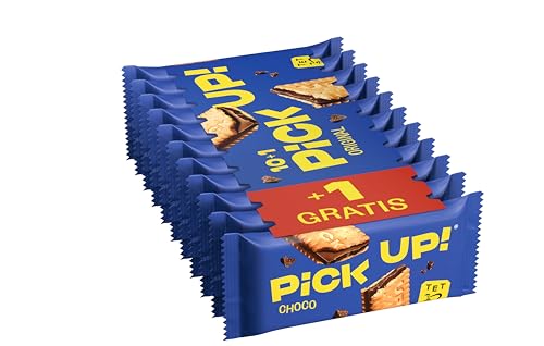 PiCK UP! Original (11 x 28 g), Riegel mit knackiger Milchschokoladentafel zwischen zwei knusprigen Keksen, der Snack für unterwegs, Multipack mit 10 + 1 gratis von PiCK UP!