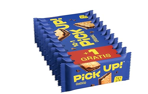 PiCK UP! Original (11 x 28 g), Keksriegel mit knackiger Milchschokoladentafel zwischen zwei knusprigen Keksen, der Snack für unterwegs, Multipack mit 10 + 1 gratis von PiCK UP!