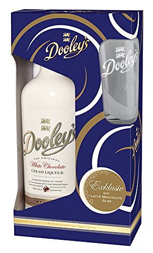 Dooley's | Premium Cremelikör | White Choclate Liqueur Sahne | 1 x 700ml | Geschenkset mit Glas von PiHaMi