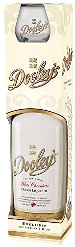 Dooley's | Premium Cremelikör | White Choclate Liqueur Sahne | 1 x 700ml | Geschenkset mit Tipper Glas von PiHaMi