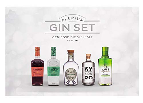 PiHaMi® Gin Tasting Set (1 x 0,25 l) | 5 Premium Gins in 50ml Tubes | Mit ausführlicher Beschreibung | Ideal zum Testen und Fachsimpeln von PiHaMi