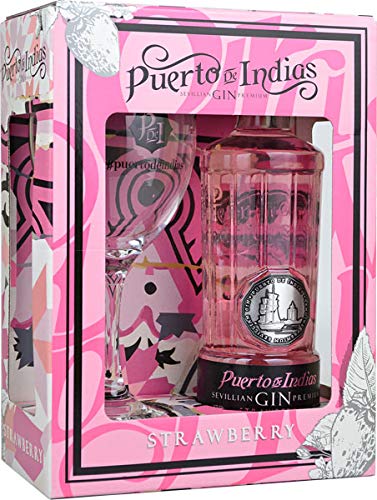 Puerto de Indias Premium Strawberry Gin 0,7 Liter im GP mit Copaglas von PiHaMi