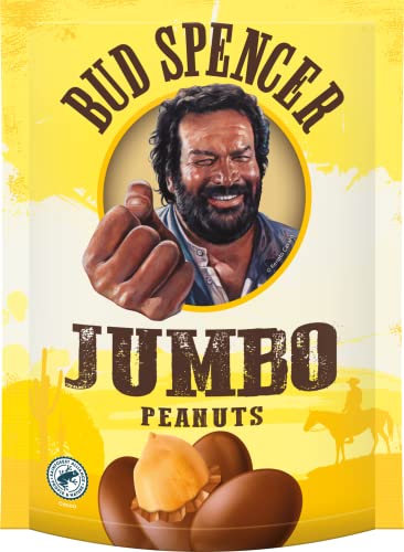 Piasten Bud Spencer Jumbo Peanuts 150g – Knackige Erdnüsse umhüllt von zarter Milchschokolade (1 x 150g) von Piasten