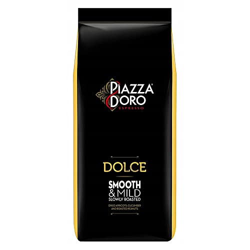 PIAZZA D'ORO Espresso DOLCE, mild, koffeinhaltig, ganze Bohne, Beutel, 6 x 1 kg (6 kg) von Piazza D'Oro