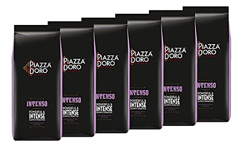 Piazza D'Oro Intenso, Espresso Kaffeebohnen, Großpackung (6 x 1kg), 70% Arabica, 30% Robusta, Intensität 4/5 von Piazza D'Oro