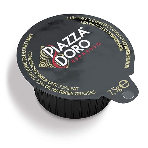 Piazza D'Oro Kondensmilch (7,5% Fett), Großpackung mit 240 Portionsdosen à 7,5g, hygienisch einzeln verpackt von Piazza D'Oro