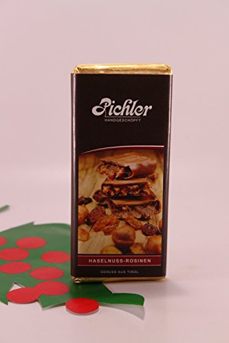 Milchschokolade mit Haselnuss-Rosinencreme 35% 100 gr. - Pichler Schokoladen handgeschöpft Osttirol von Pichler Konditorei