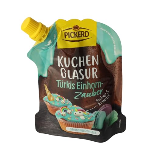 Kuchenglasur "EINHORN - ZAUBER" (türkis / 125 g) ZITRONEN - GESCHMACK von Pickerd