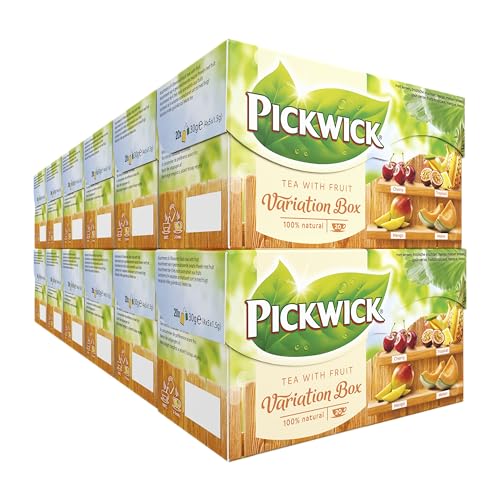 Pickwick-Fruchtvariante Orange, mit den Geschmacksrichtungen Kirsche, Mango, Melone und Tropenfrüchte, 12 x 20 Teebeutel von Pickwick