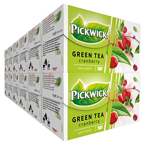 Pickwick Green Tea Cranberry met Groene Thee en Cranberry (240 Theezakjes, 100% Natuurlijk), 12 x 20 Zakjes von Pickwick