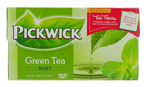 Pickwick Green Tea Mint, Aromatisierter Grüner Tee mit Pfefferminz-Geschmack, 20 Teebeutel von Pickwick
