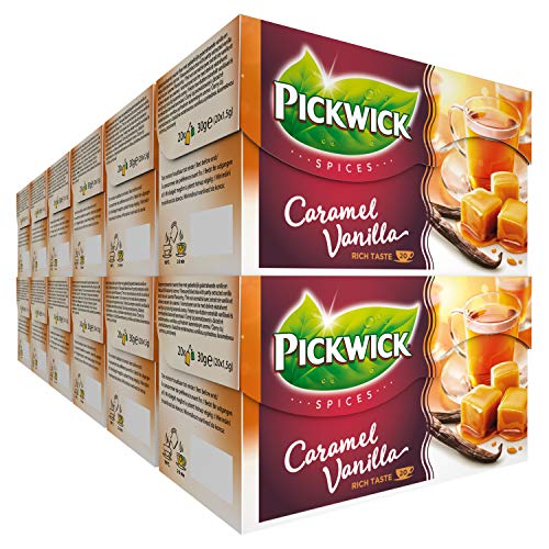 Pickwick Spices Caramel Vanilla Zwarte Thee met Karamel en Vanille (240 Theezakjes, Rainforest Alliance Gecertificeerd), 12 x 20 Zakjes von Pickwick