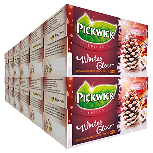 Pickwick Spices Winter Glow Zwarte Thee met Specerijen en Sinaasappel, Wintergloed (240 Theezakjes, Rainforest Alliance Gecertificeerd), 12 x 20 Zakjes von Pickwick