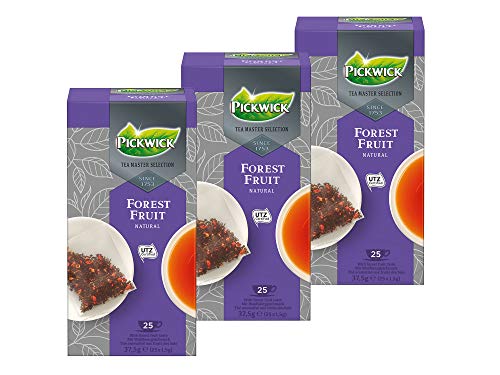 Pickwick Tea Master Selection Forest Fruit, 3er Pack (3x25 kuvertierte Teebeutel à 1,5g), Waldfrucht Tee, samtig-fruchtiger Geschmack, schwarzer Tee mit Waldfrüchten und Rosenblüten, UTZ-zertifiziert von Pickwick
