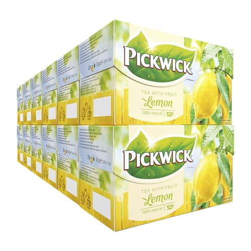 Pickwick Vruchtenthee Citroen, Zwarte Thee met Citroenschilletjes (240 Theezakjes, 100% Natuurlijk), 12 x 20 Zakjes von Pickwick