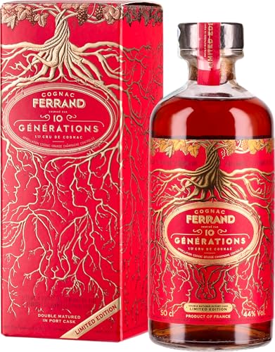 Cognac Ferrand 10 GÉNÉRATIONS Port-Cask Finish 44% Vol. 0,5l in Geschenkbox von Ferrand