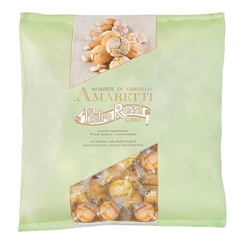 Pietro Rossi Weiche Amaretti - 750g Beutel | Traditionelle italienische Mandelgebäck Morbidi | Zartes und aromatisches Gebäck | Perfekt für Genießer von Pietro Rossi