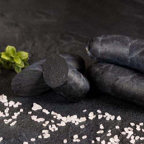 WURSTBARON® Black Fri-Wurst, schwarze Wurst nach Art einer Weißwurst - gefärbt, bayrische Weißwurst in schwarz von Pikanten