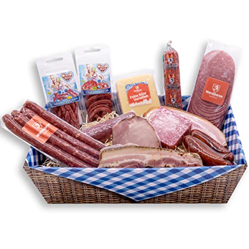 WURSTBARON® Geschenkbox Bayern Maxi, Geschenkpaket mit Salami, Schinken und Speck, Wurstpaket mit ca. 2,1kg von Pikanten