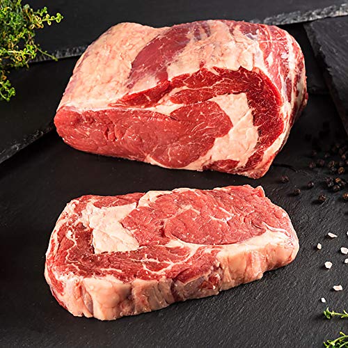 WURSTBARON 4x Rib-Eye Steak aus deutscher, kontrollierter Herkunft - Entrecôte vom Jungbullen - Premium Rind-Fleisch - 4 Rinder Steaks - 1,4 kg von Pikanten