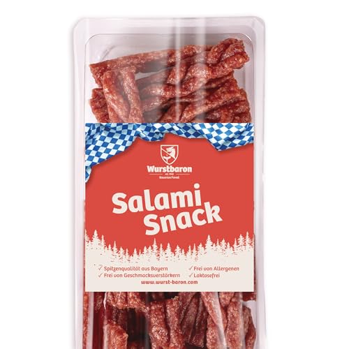 WURSTBARON® Salami Zöpfchen - Bigpack mit insgesamt 500g schmackhafter Salami in Zöpfchen-Form von Pikanten