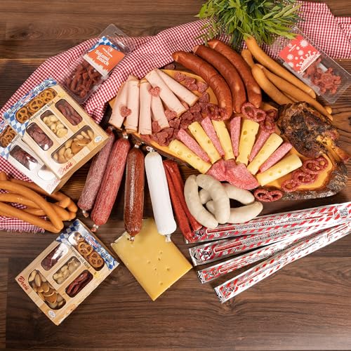 WURSTBARON® Wurst & Käse Probierpaket 4kg - Wurstpaket mit Wiener Würstchen, Käsekrainer, Currywurst, versch. Käsesorten, Aufschnitt, Salami Brezeln & Herzen, Pikanten Salami-Snack von Pikanten