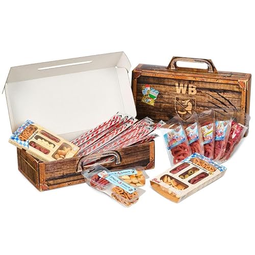 WURSTBARON® - Wurst Geschenk Koffer - mit 24 besondere Salami und Wurst Snacks - Brezen, Herzen, Sterne, Pikanten und vieles mehr - 790 g WURSTBARON® - Wurst Geschenk Koffer - mit 24 besondere Salami und Wurst Snacks - Brezen, Herzen, Sterne, Pikanten und vieles mehr - 790 g von Pikanten