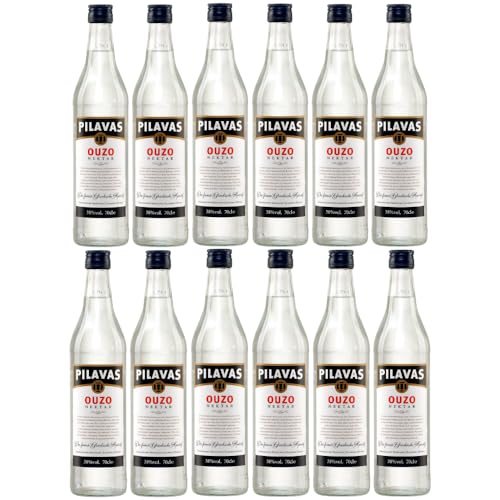 Ouzo Pilavas Nektar 12x 0,7l 38% Vol. | Sehr milder Ouzo aus Patras | + 20ml Jassas Olivenöl von Jassas Griechische Feinkost