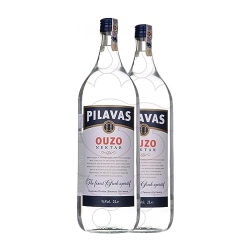 Anislikör Pilavas Ouzo Spezielle Flasche 2 L (Schachtel mit 2 Spezielle Flasche von 2 L) von Pilavas