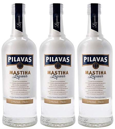 Masticha Likör 3x 0,7l von Pilavas | Traditioneller Mastix Likör aus Griechenland | + 20ml Jassas Olivenöl von Pilavas