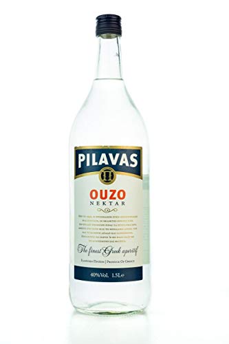 Ouzo Pilavas Nektar 40% 1500ml Flasche Traditions Anis Likör Schnaps aus Griechenland 1,5L von Pilavas