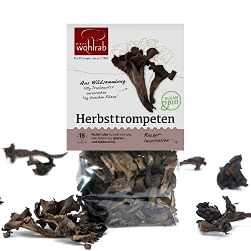 20g Bio Herbsttrompeten – Getrocknete Pilze Vegan / Herbsttrompeten Getrocknet | Pilze Wohlrab von Pilze Wohlrab