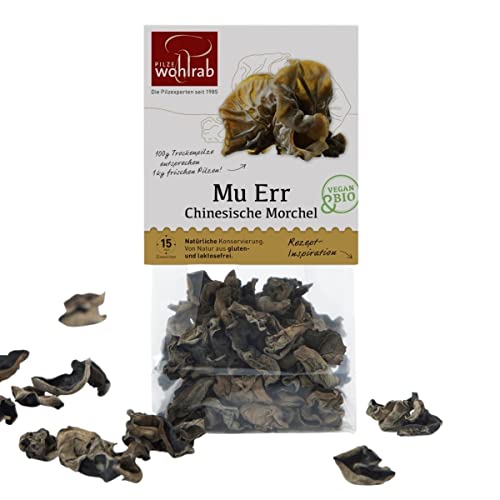 30g Bio Mu-Err Pilze – Getrocknete Pilze Vegan / Mu-Err Pilze – Judasohr – Auricularia judae | Pilze Wohlrab von Pilze Wohlrab