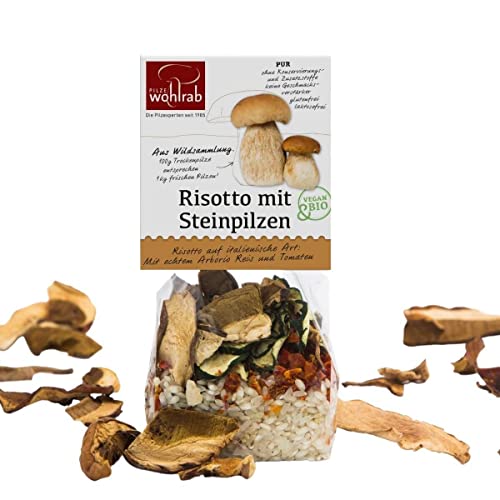 Pilze Wohlrab - Bio Risotto mit getrockneten Steinpilzen, glutenfrei, vegan, ohne Konservierungsstoffe, 175 g - Steinpilze getrocknet Bio von Pilze Wohlrab