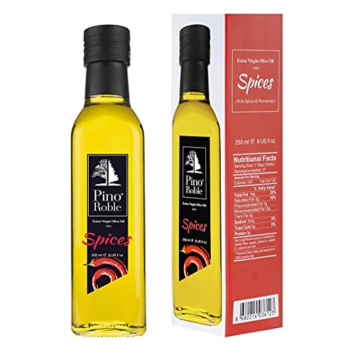 PinoRoble Chili Pfeffer Infundiert Extra Natives kaltgepresstes Olivenöl Evoo Hohe Polyphenole Würzige aromatisierte Öle Salatdressing Pizzasauce Topper Gourmet Geschenkset 8,5 oz 250ml PinoRoble Chili Pfeffer Infundiert Extra Natives kaltgepresstes Olivenöl Evoo Hohe Polyphenole Würzige aromatisierte Öle Salatdressing Pizzasauce Topper Gourmet Geschenkset 8,5 oz 250ml von Pino Roble