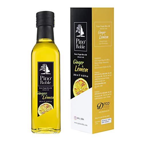 PinoRoble Ingwer und Zitrone infundiertes kaltgepresstes Extra Vergine Olivenöl Evoo Reich Aromatisierte Öle mit hohem Polyphenolgehalt Salatgewürz Topper Gourmet Geschenkset 8,5 oz 250ml PinoRoble Ingwer und Zitrone infundiertes kaltgepresstes Extra Vergine Olivenöl Evoo Reich Aromatisierte Öle mit hohem Polyphenolgehalt Salatgewürz Topper Gourmet Geschenkset 8,5 oz 250ml von Pino Roble