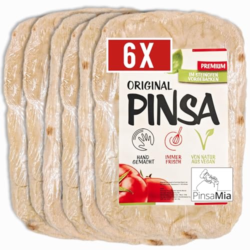 6 x Pinsa Original, Pinsa Romana, Pinsa Teig ofenfertig, vorgebacken im Steinofen von PinsaMia