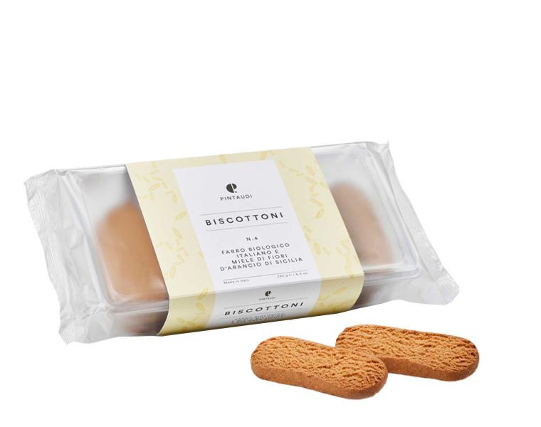 Biscottoni 'N.4' Bio-Dinkel aus Italien und sizilianischer Orangenblütenhonig Biscottoni 'N.4' Bio-Dinkel aus Italien und sizilianischer Orangenblütenhonig von Pintaudi