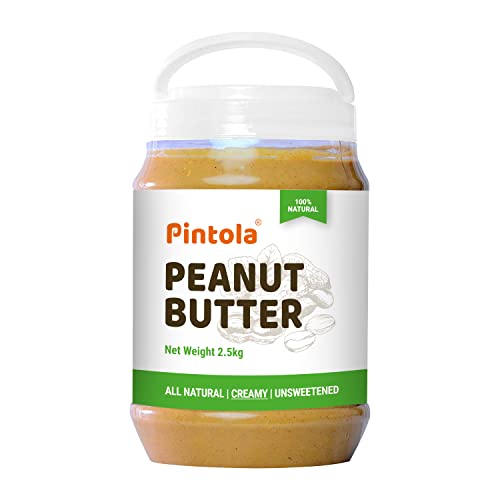 Pintola All Natural Peanut Butter, Creamy, 2.5kg, Unsweetened 30g Protein Non GMO Gluten Free Cholesterol Free von Pintola